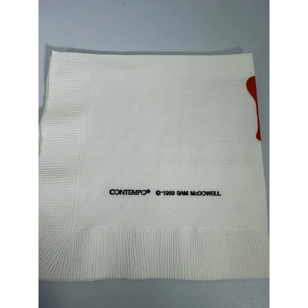 Vintage 1989 Set 16 Sam McDowell Clifton Mouse Funny Cocktail Napkins Contempo
